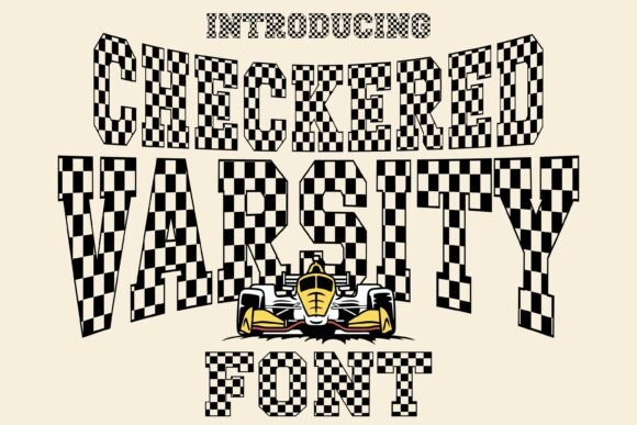 Checkered Varsity Font for Creative Makers and Handmade Brands