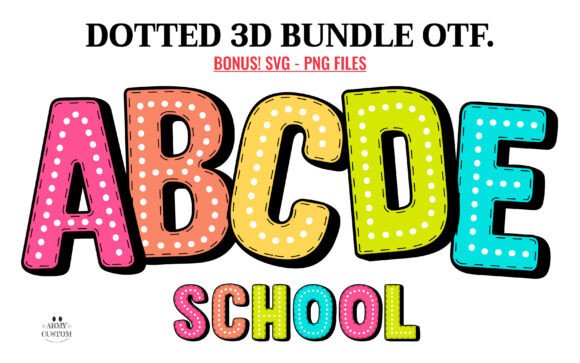 Dotted 3d Rainbow Font for Playful Creative Projects