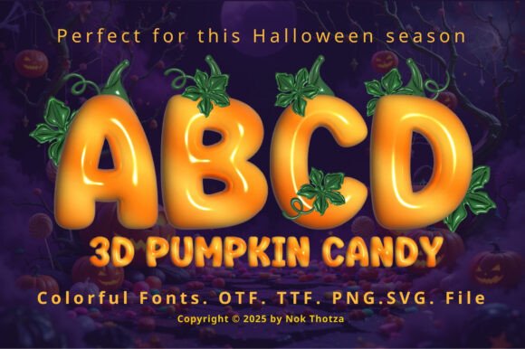 Pumpkin Candy 3d Font for Halloween-Themed Campaigns